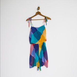 80’s sheer rainbow romper